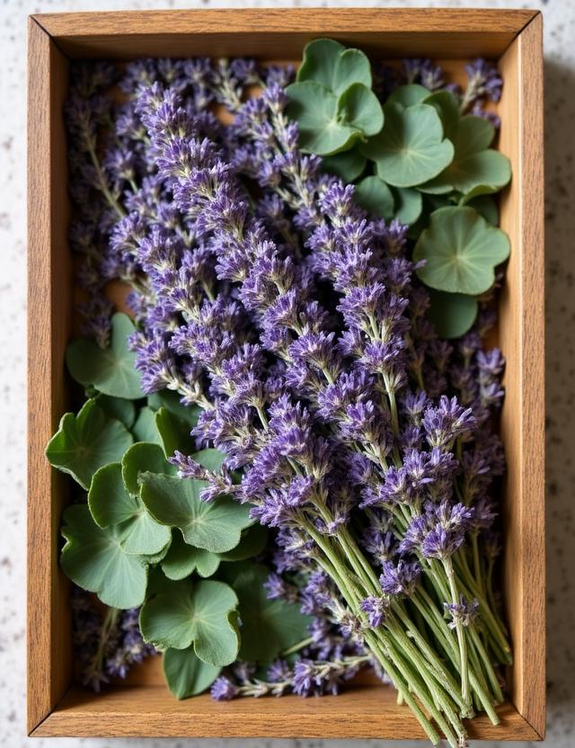 Ingredientes botánicos frescos utilizados en los talleres